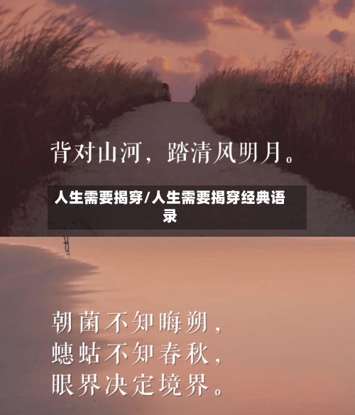 人生需要揭穿/人生需要揭穿经典语录