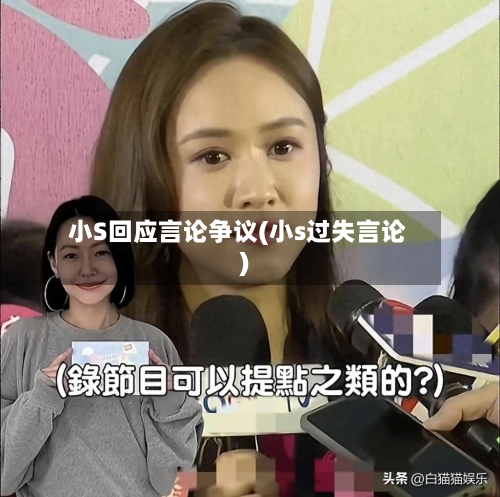 小S回应言论争议(小s过失言论)-第2张图片