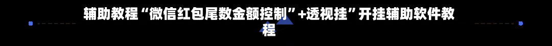 辅助教程“微信红包尾数金额控制”+透视挂”开挂辅助软件教程-第2张图片