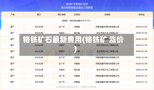 铬铁矿石最新费用(铬铁矿 涨价)-第2张图片