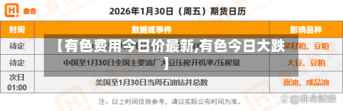 【有色费用今日价最新,有色今日大跌】