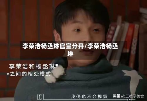 李荣浩杨丞琳官宣分开/李荣浩杨丞琳