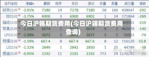今日沪锡期货费用(今日沪锡期货费用查询)