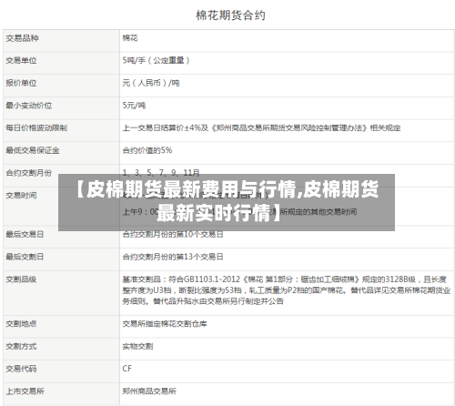 【皮棉期货最新费用与行情,皮棉期货最新实时行情】