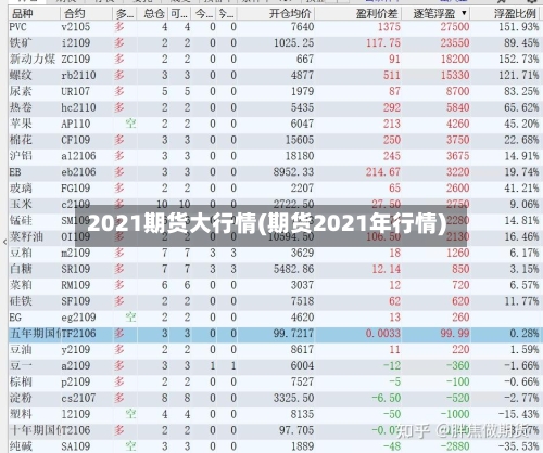 2021期货大行情(期货2021年行情)-第3张图片