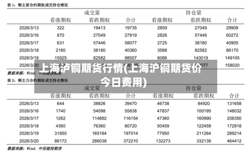 上海泸铜期货行情(上海沪铜期货价今日费用)-第3张图片