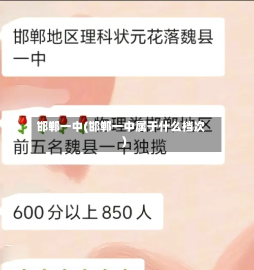 邯郸一中(邯郸一中属于什么档次)